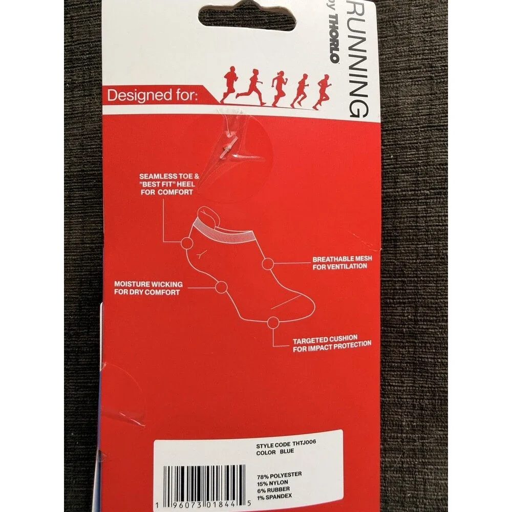 Running by Thorlo Men's 3 Pack No Show With Back Tabs Size 7-12 NWT